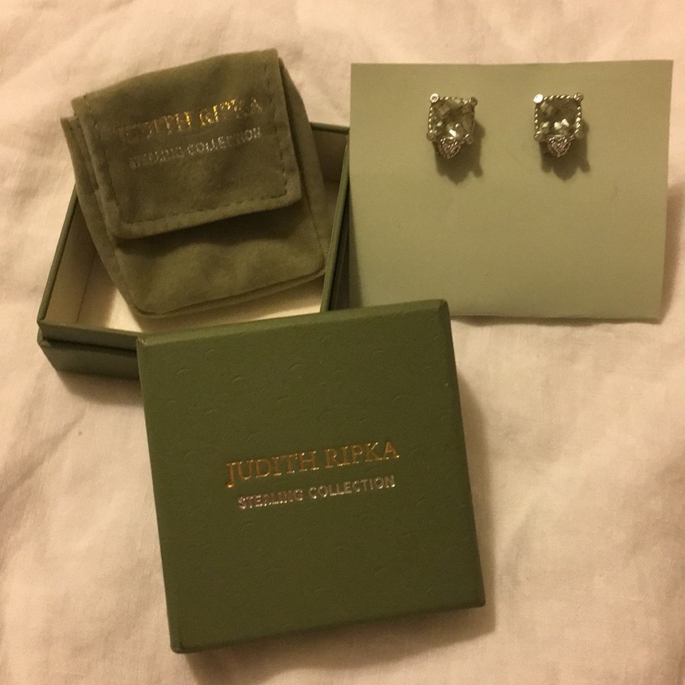 Judith Ripka NEW IN BOX Sterling 6.75 ct Mint Quartz Pierced